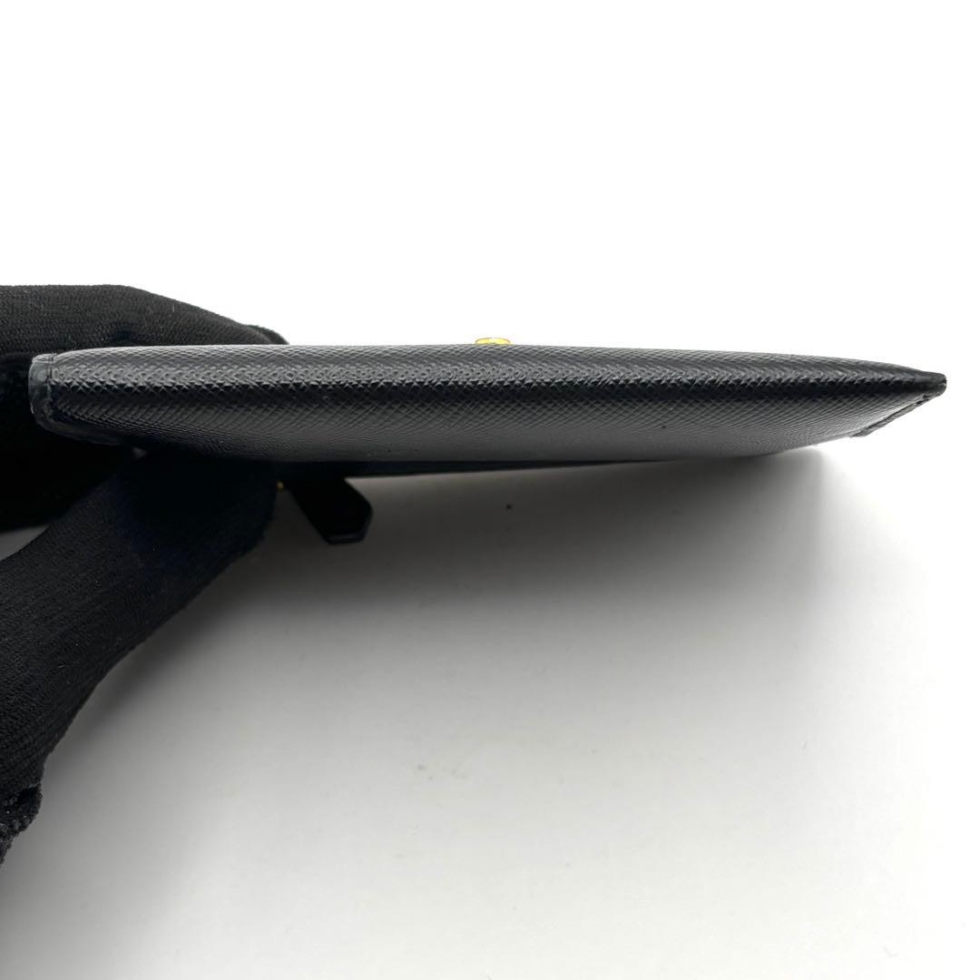 Prada Saffiano Leather Card Case Gold Logo Compact 9x12cm thumbnail 7