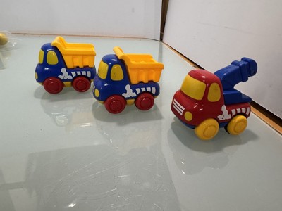 Little ones dump truck tow truck lot
