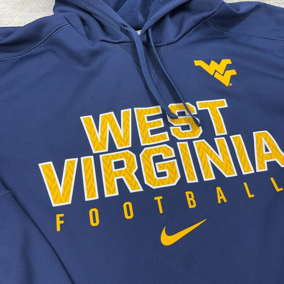 West Virginia Mountaineers Hoodie Men XXL 2XL Nike Therma Fit WVU Football Adult - Image 3 of 4