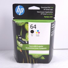 Genuine Brand New HP 64 Black  Tri Color Ink Cartridge 2 Pack EXP JAN 2026