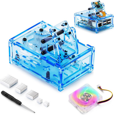 Transparent Acrylic Case for Raspberry Pi 5,The Cooler Kit with 40Mm Cooling PWM