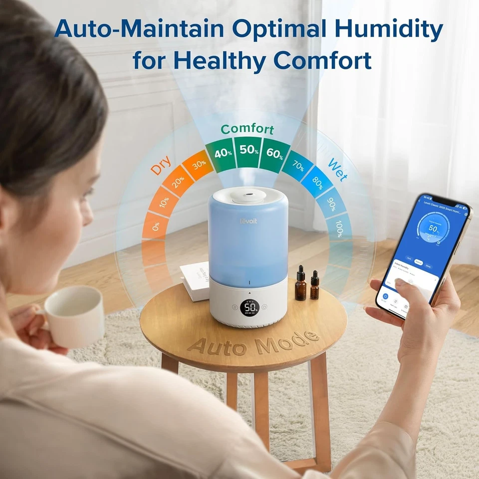 Smart Humidifier with Humidistat and Essential Oil Diffuser - Image 4 of 4