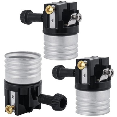 DiCUNO 3-Way Lamp Socket Replacement, Turn Switch Knob, UL Listed, 3-Pack 