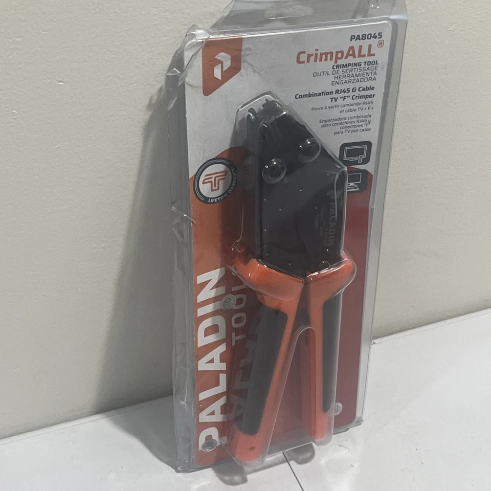 Paladin Tools CrimpAll 8045 Ergonomic Crimper – RJ45 & Cable TV "F" Combo Tool - Image 3 of 4