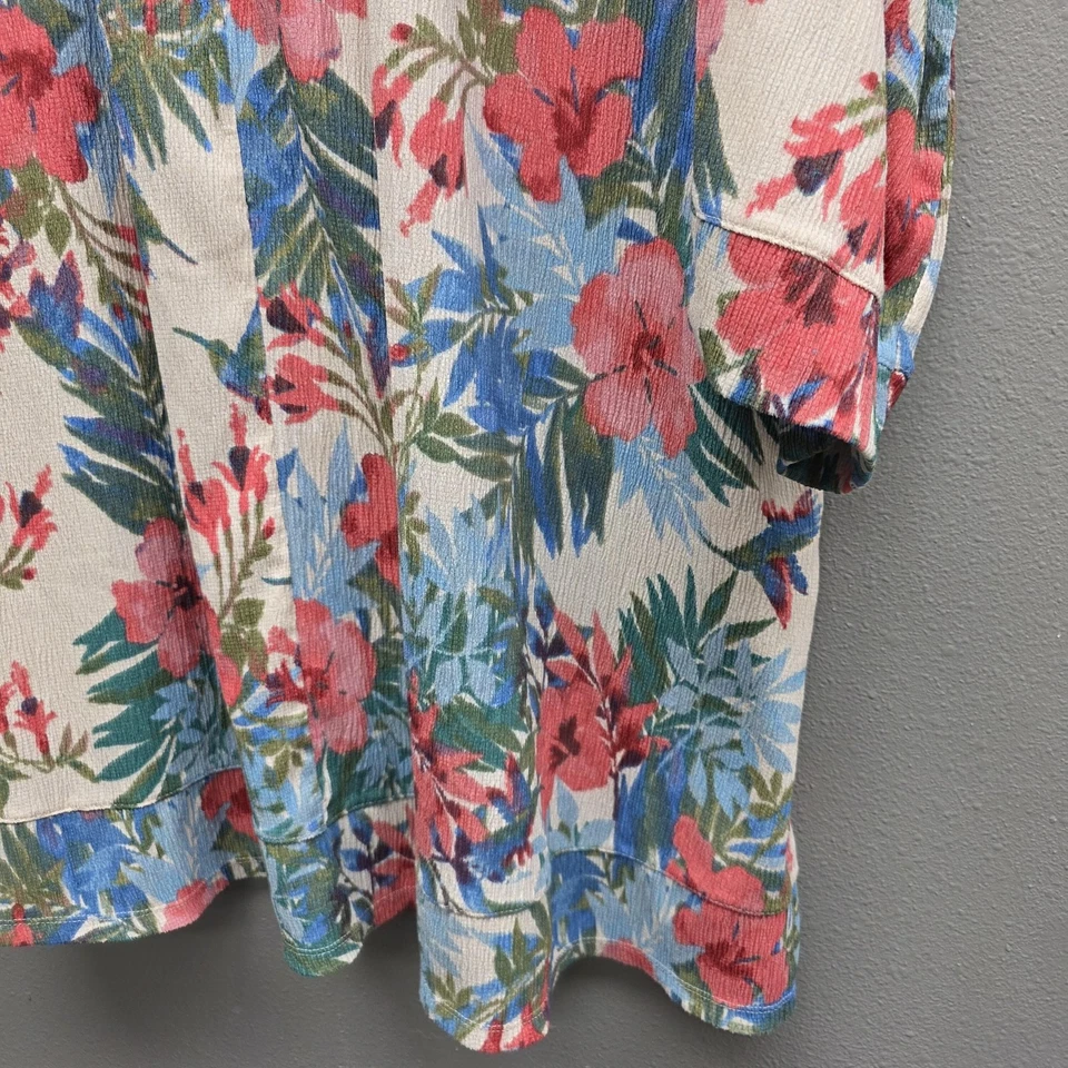 Camisa Cuddl Duds Para Mujer 3X Multicolor Floral Colibrí Túnica Elástica Top Foto 3 de 4