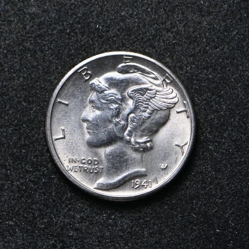 1941-D Mercury Silver Dime BU+ (bb18926)