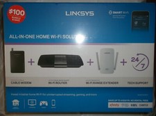 NIB Linksys F5Z0644 All-in-One Home Wi-Fi Bundle: Cable Modem Router  Extender