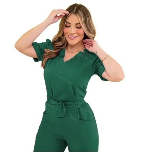 Uniformes quirúrgicos mujer conjuntos de enfermería top pantalones artículos uniforme médico trajes de spa - Imagen 27 de 30