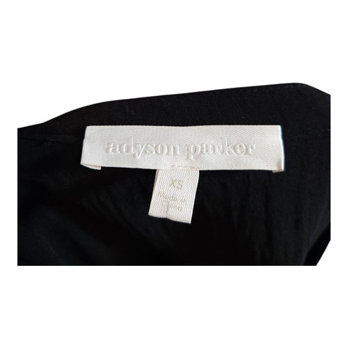 Túnica Adyson Parker negra cuello dividido botones delanteros mangas enrollables para mujer XS - Imagen 7 de 7