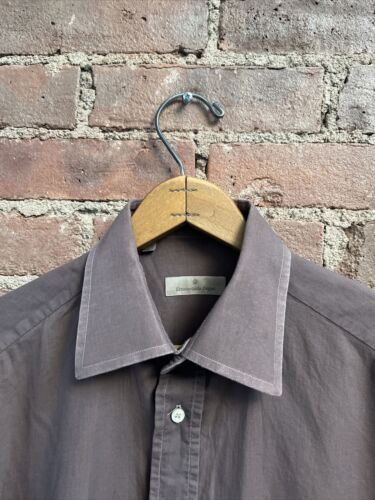 Vintage Ermenegildo Zegna Men’s Shirt, Sz 15.5/38, Russet 100% Cotton Italy - Picture 2 of 10