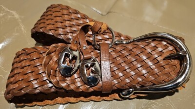 Michael Kors Braided Genuine Leather Belt Weave Casual Boho  display picture 1