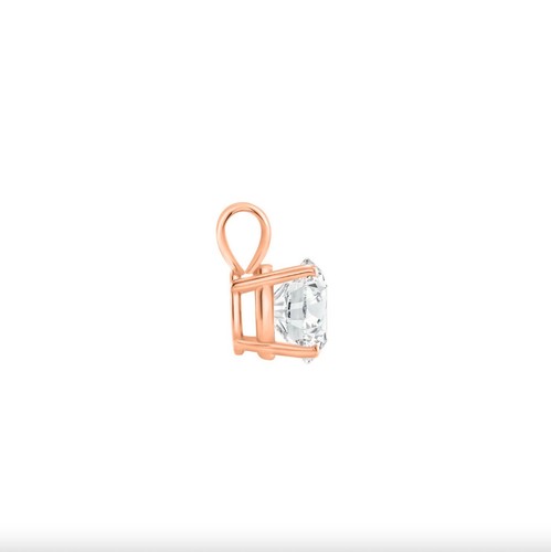 2/3 Ct Round Lab Created Grown Diamond Pendant Necklace 14K Rose Gold D/VVS 18" - Picture 3 of 3