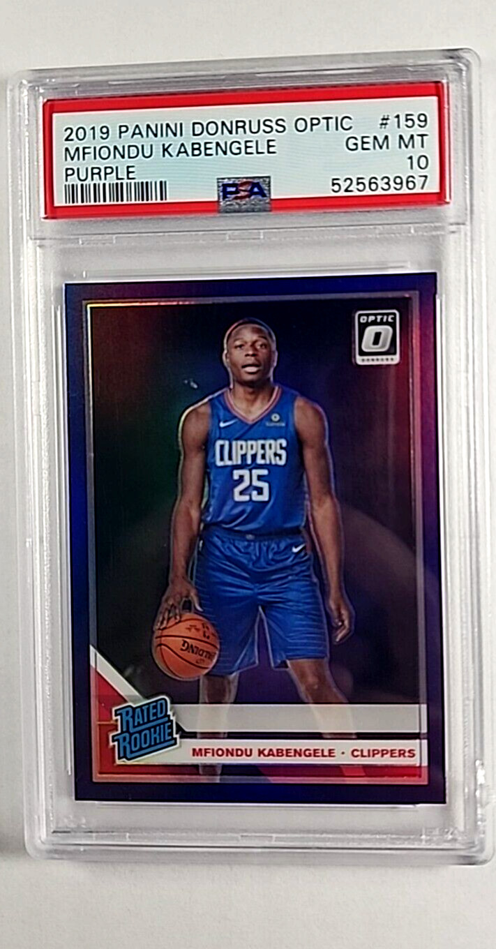 2019 Donruss Optic Holo Prizm Purple #159 Mfiondu Kabengele Rookie PSA 10 POP 8