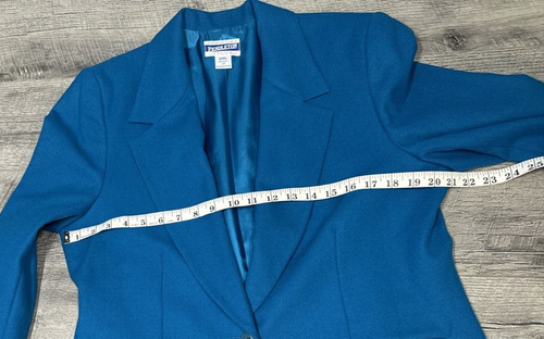 Vintage Pendleton Skirt Suit Petite Size 14 Blazer Virgin Wool Set 90s Blue USA - Bild 5 von 10