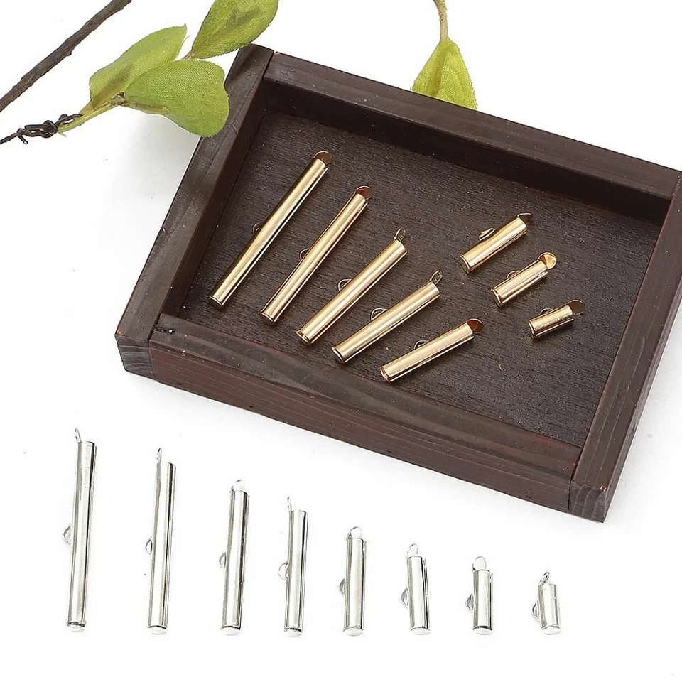 Crimp End Beads 10-40mm Slide On Clasp Tubes Jewelry Making Findings 30/40/50pcs - Imagem 4 de 4