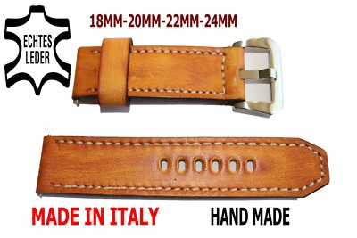 Vintage Italy Echt Leder Uhrband Uhrenarmband Leather Watch Strap 18,20,22,24,mm
