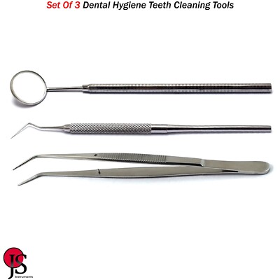 Basic Dental Hygiene Teeth Cleaning Instruments Plaque Remover Dressing Tweezer