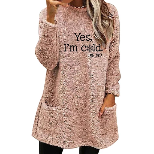 Women Sweatshirt Fleece Lined Pullover Autumn Winter Warm Tops Casual Comfort - Picture 8 of 16