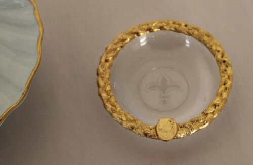 Limoges Frankreich Chamart Muschel Muschel Floral Schmuck Schale mit Gold Metallrand Aschenbecher - Bild 4 von 13