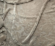 TAUPE GRAY Floral Burnout Hand Dyed Silk Velvet Fabric