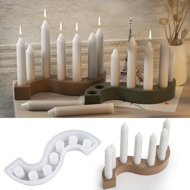S Shaped Holder Mold DIY Craft Candlestick Silicone Mould Concrete Resin