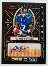 2022 Obsidian Plaxico Burress Aurora Orange Electric Etch Auto /75 Giants