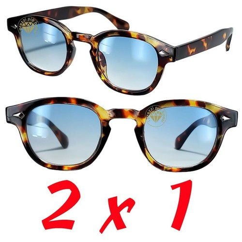 2 Occhiali Da Sole Johnny Depp Uomo Fumè Stile Moscot Vintage UV400 Lenti  Blu | eBay