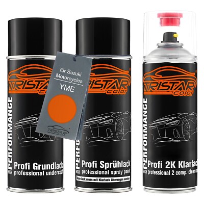 Motorradlack 2K Spraydosen Set für Suzuki Motorcycles YME Candy Max Orange