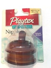 PLAYTEX 2001 MEDIUM FLOW NATURAL ACTION ROUND TOP NIPPLES DISCONT HARD TO FIND