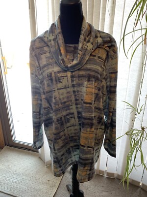 CJ Banks relaxed restyled blue multicolored shirt new