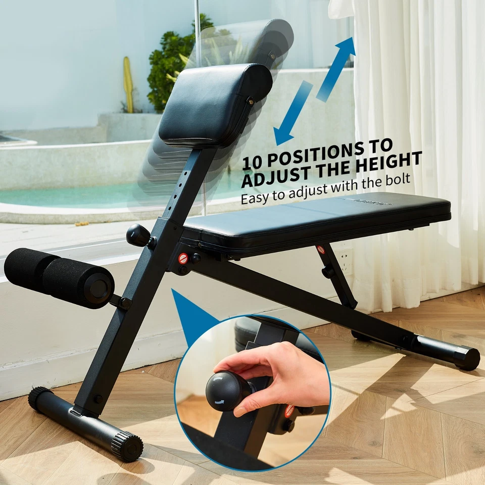 leikefitness Roman Chair Adjustable Weight Bench Foldable Workout Exercise Bench - image 2 of 4