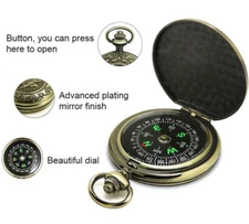Compass Pocket Brass Watch Style Military Army Outdoor Camping Hiking Tool