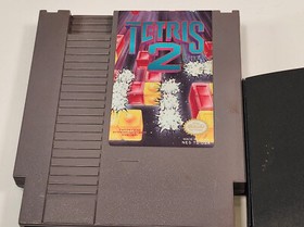 Tetris 2 Nintendo NES Game Cartridge Tested Works Authentic OEM w/ Black Case