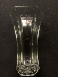 Indiana Hoosier Glass Vase Flared Lip Ribbed Clear