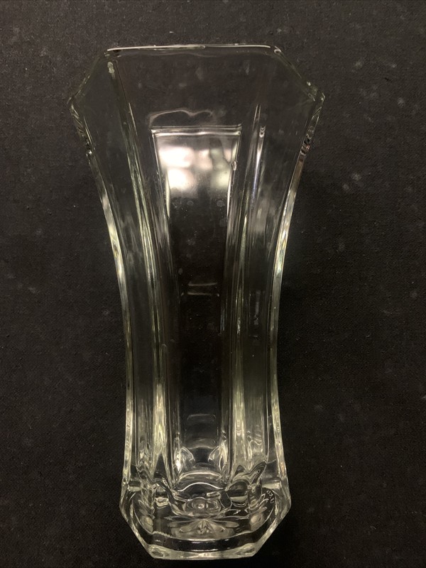 Indiana Hoosier Glass Vase Flared Lip Ribbed Clear