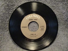 45 RPM 7" Record Jerry Vale All I Ever Wanted & Smile 1972 Columbia 4-45597 VG+