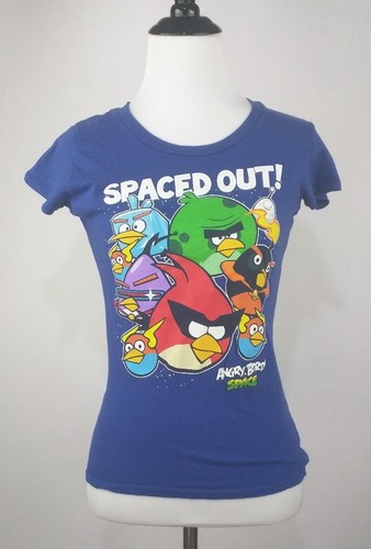 angry birds t-shirt womens juniors small blue