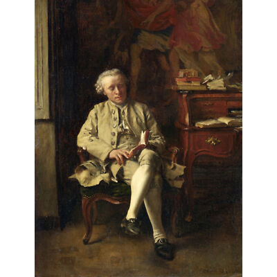 Jean Louis Ernest Meissonier, lesender Mann Ungerahmter extragroßer Druck