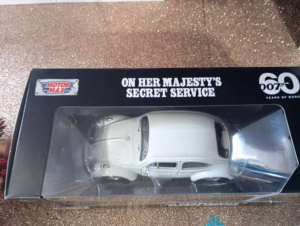 Modellino auto VW BEETLE kafer maggiolino 007 JAMES BOND scala 1:24 film movie - Immagine 4 di 4