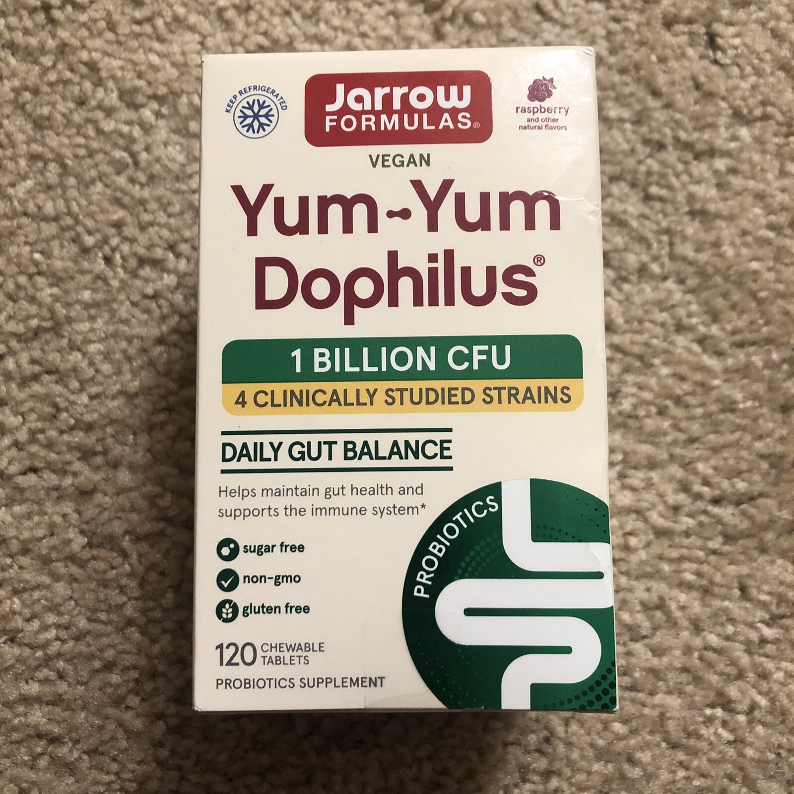 Jarrow Formulas Yum Yum Dophilus 1 Billion CFU, 120 Chewable Tablets Exp 9/24