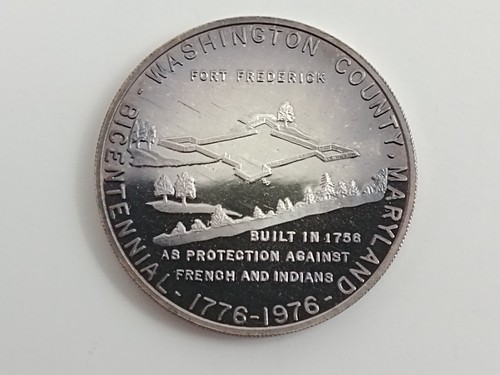 1976 Bicentennial Silver Medal Fort Frederick Washington County MD Monument Coin - Picture 15 of 23
