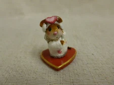 Wee Forest Folk Little Missy Valentine Special Ed White M-476 Mouse Retired 
