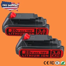 2X 20VMax 3.8Ah Lithium Ion For BLACK&DECKER Battery LB20 LB2X4020 LBXR20 LBX20