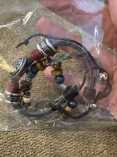 Unbranded Leather Southwestern Style Beaded Bracelet New CT 