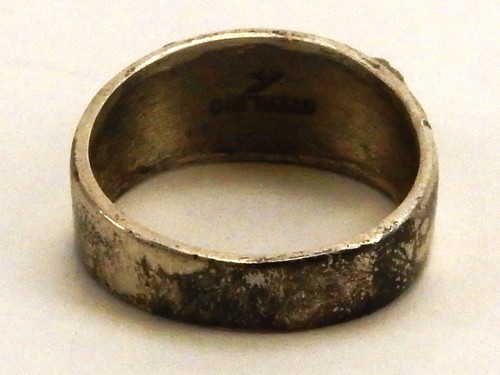 Vintage Sterling Ring, Blue/Green/Orange Coral Stone, Tapered, Size 6, JWL-303 - Foto 4 di 7