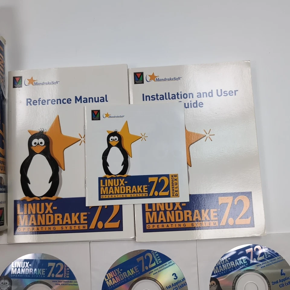 Linux Mandrake 7.2 Deluxe 2001 Operating System Software Big Box 7 CD'S Manuals - Image 3 of 4