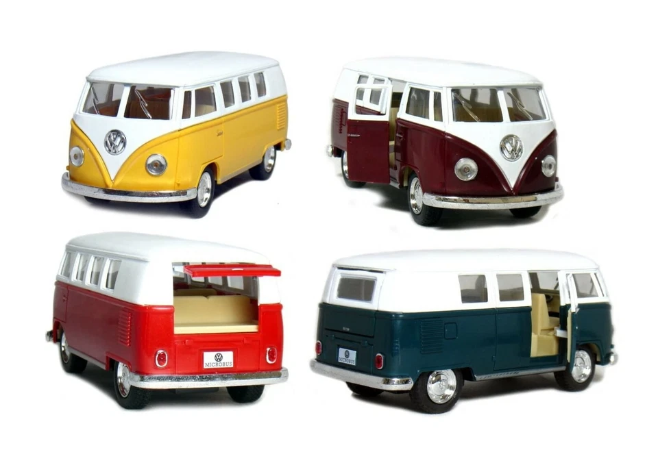 VOLKSWAGEN VW SAMBA Camper Van Escala 1:32 Puertas de apertura Pullback Go Toy Bus NUEVO+ Foto 2 de 2