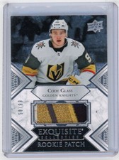 CODY GLASS 2019-20 UD EXQUISITE HOCKEY #RP-CG LOGO PATCH ROOKIE CARD 58/99