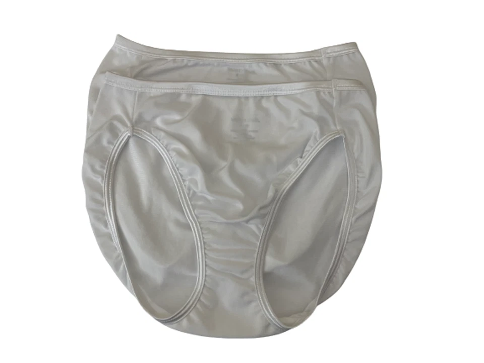 2 bragas blancas de nailon de corte alto Vanity Fair Illumination Foto 3 de 4