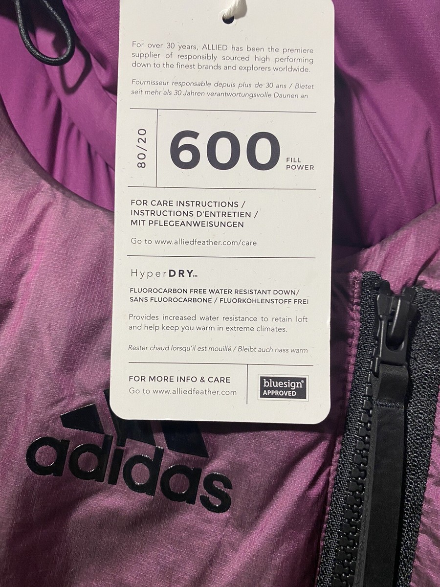 Adidas Womens Cold.Rdy 2-in-1 600 Down Jacket Coat Power Berry 